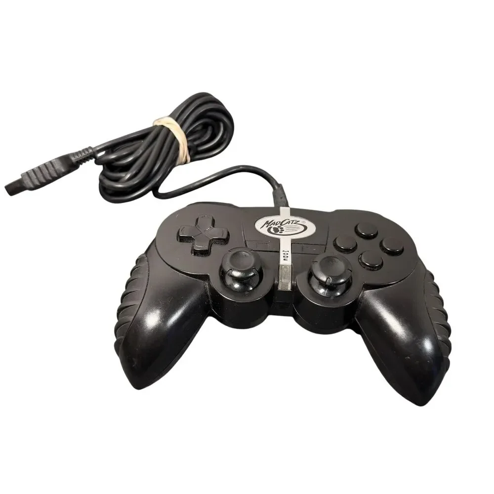 Mad Catz Control Pad Pro Wired Controller Sony PlayStation 2 PS2 Black Gamepad